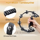 Handheld Tambourine Set - 8  6 Inch  Double Row With 12 Metal Jingles