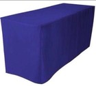 4  Ft  Fitted Polyester Table Cover Tablecloth Trade Show Booth Dj - Royal Blue