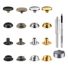 400pieces  100 Sets  Leather Snap Fastener  1  Gold   Silver   Bronz E  Black 