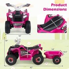 Kids Electric Atv Car  6v Battery-powered Ride On Toy W removable Back Trailer