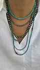 4mm Navajo Pearls Necklace   925 Sterling Silver Real Genuine Navajo Pearls