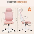 High Back Mesh Executive Office Chair Adjustable Headrest Black Leather