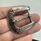Vintage Sterling Silver Flower No Mono 4 Piece Ranger Belt Buckle Set - 24 5g
