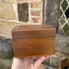 Vintage Wooden Storage Box Trinkets Stationery Jewellery Patina Rustic Style