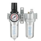 1 2  Air Pressure Compressor Filter Gauge Trap Oil Water Regulator Tools Kit