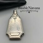 Vintage Sterling Silver Hand Hammered And Engraved Deco Perfume Bottle Flask 