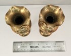 Pair Of Vintage Etched Brass Fluted Candle Holders Handcrafted Made In India