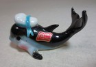 Vintage Kelvin   s Bone China Miniature Whale Figurines Lot Of 3 Japan Black Blue