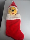 Disney Winnie The Pooh Head Plush 3d Red Christmas Stocking
