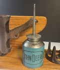 Vintage Rare John Deere Oil Oiler Advertising Can Blue W wooden Cast Iron Pieces