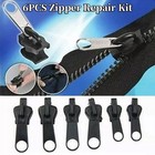6  Zipper Fixer Repair Pull Tab Instant Kits Bags Replacement Molded Slider Fix