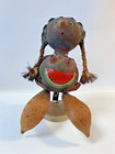 Mexican Folk Art Phallic Gourd Doll Girl Woman Tribal Handmade Watermelon Rustic