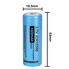 2 X 18500 Li-ion Batteries 3 7v 1400mah Rechargeable Button Top For Yard Lights