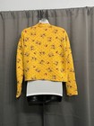 Yasmin Vintage Quilted Floral Print Yellow Button-up Jacket Size M
