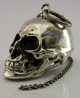 Heavy 34g Novelty Sterling Silver Skull Box C1980
