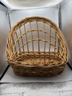 Vintage Hand-woven Willow Basket With Handle Cottage Core Decor 14     11   