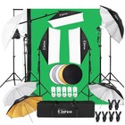 Video Photo Studio Photography Lighting Kit 3x Backdrops 3 X Umbrella Stand Set