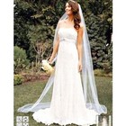 David s Bridal Wedding Dress For Bride Ivor Y Formal Lace Gown Maxi  Sz 4   600 