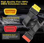 1pc Obd2 16pin Male To Female Extension Cable Diagnostic Scanner Adapter Cord