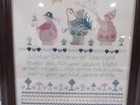 Counted Cross Stitch  winter Children  13 x13  Prof  Framed Handmade Folk Art