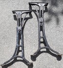 Pair Kenney Bros   Wolkins Boston No 7 Cast Iron Adjustable Desk Legs 20  Tall