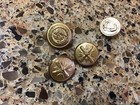 Lot Of 26 Mixed Vintage Gold-tone Round Shank Buttons  Embossed Crest Design