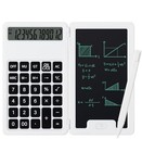 Portable Desktop Calculator With Writing Notepad Stylus Pen Foldable White