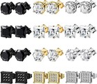 12 Pairs Stainless Steel Stud Earrings For Men Hypoallergenic Earring Unisex    