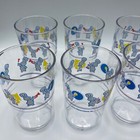 1991 Pillsbury Doughboy Marching Band 5  Clear Plastic Drinking Glasses Lot Of 8