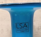 Lsa International Blown Art Glass Vase Blue   White Cased 12 5  Poland