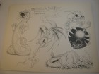 Vintage Original Tattoo Flash Art   11 X 14 In      Dragons  Jack Rudy    1980