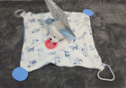 Modern Baby Snuggle Blankie Blue Spot Eye Puppy Dog Lovey Plush Teether