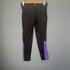 Old Navy Active Pants Womens Medium Black Go-dry Leggings Purple Leopard Yoga