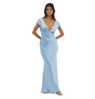 Selfie Leslie Dress M Maxi Gown Light Blue Elegant Satin Prom Bridesmaid Nwt