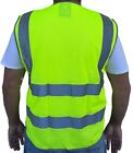Yellow Mesh High Visibility Safety Vest  Ansi  Isea 107-2020 With 5 Pockets