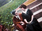Say When Postcard Antique Romantic Victorian Era Sitting On Steps Vera 3015