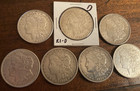 7 Total Coins-- Morgan Silver Dollar Coins--picked At Random--1 Coin Lots
