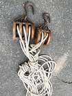 A  Complete  Set Of Vintage Block And Tackle - Wooden Pulleys