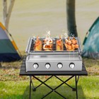 Stainless Steel Commercial Gas Bbq Grill With Stainless Steel Griddle  4 Burners