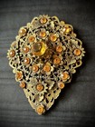 Vintage Ornate Art Deco Nouveau Brooch   Fantastic Detail And Patina