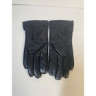Unbranded Leather Thinsulate Gloves Women One Size Black Quilted Cuffs Thermal