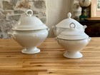 Antique French White Porcelain Soup Tureen With Pinecone Finial
