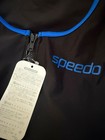 Speedo Women s Fitness Swim Top Zip Front Tank M Jaspo Black Blue Aqua Nwt Sd56z