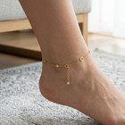 10kt Yellow Gold Cz Circle Charm Anklet Womens Ankle Bracelet 9 1 Inch