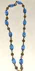 Opulent Vintage Estate Early Art Deco Blue Signed Czech Glass Pendant Necklace
