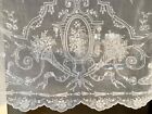 Antique French Cornely Lace Curtain Drape From Loire France Chateau 56  X 132 