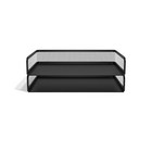 Tru Red Side Load Stackable Metal Letter Tray Matte Black 4 carton