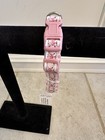 Designer Dog Collar In 3 4    Pink Nylon Webbing With Ruffles 