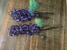 Vintage Faceted Lucite Bead Acrylic Grape Clusters Lot Of 7 Yellow Green Purple