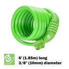 Etronic 6 Ft  Bike Lock Cable - Resettable Combo  Anti-theft Security  green 